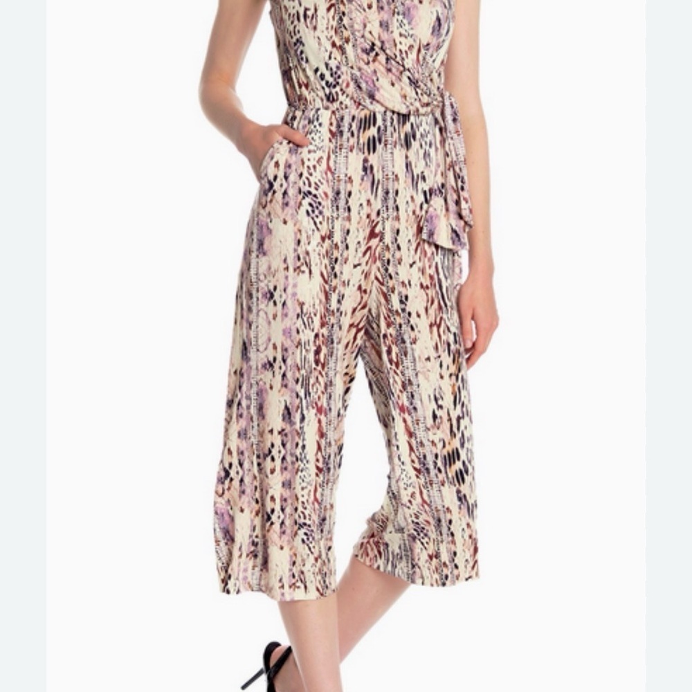 T Tahari Abstract Print Jumpsuit